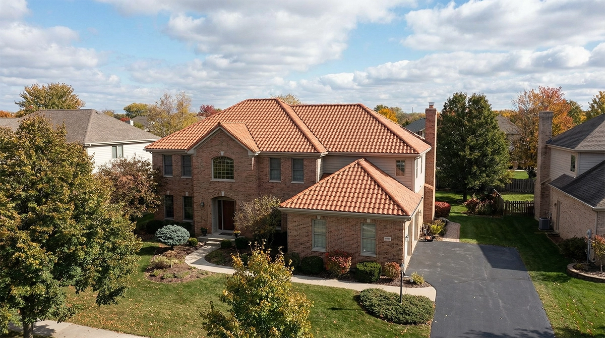new roof with clay tiles in il